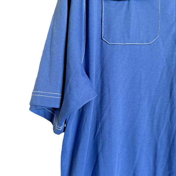FootJoy Short Sleeve Golf Polo Shirt Men's Blue Size Large L FJ Contrast Stitch - Picture 5 of 11